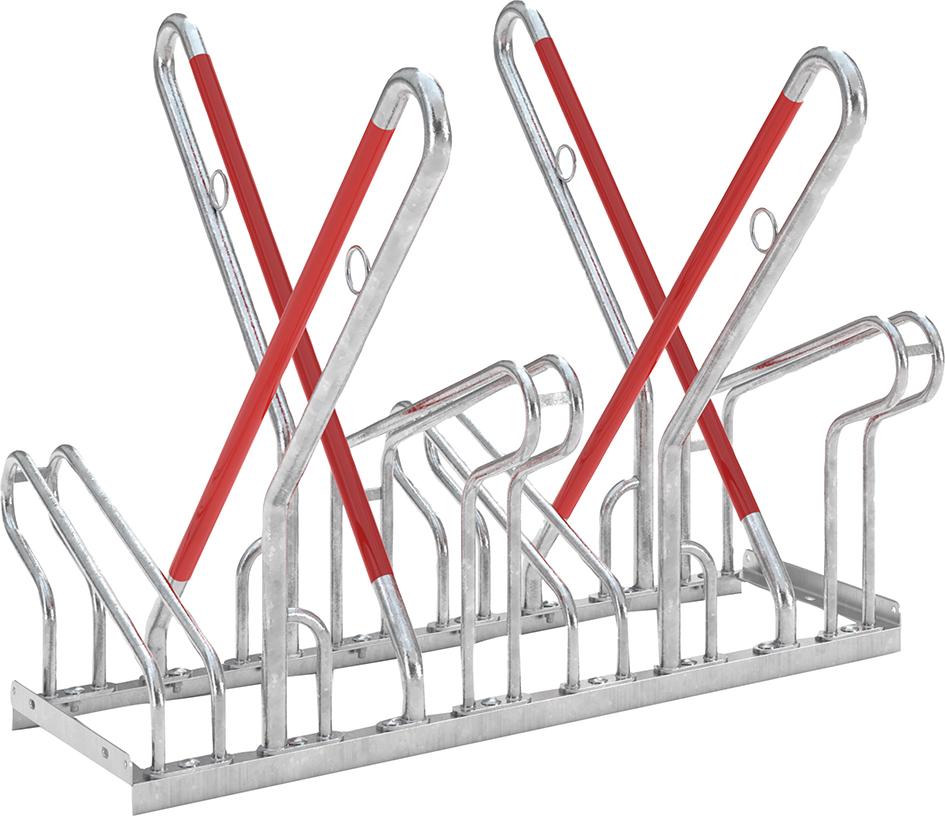 Fahrrad-Anlehnparker zweiseitig, verzinkt L 1080 mm, 4 Plätze Fahrrad-Anlehnparker zweiseitig, verzinkt L 1080 mm, 4 Plätze