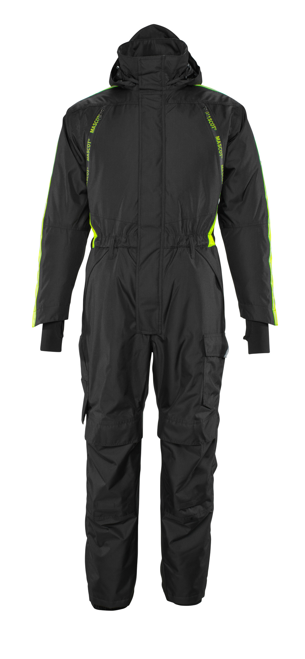 Produktfoto Overall mit Knietaschen,geringes Gewicht Winterkombination Größe 2XL, schwarz/hi-vis gelb