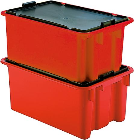 Drehstapelbehälter 45 l B600xT400xH250 mm rot LA-KA-PE Drehstapelbehälter 45 l B600xT400xH250 mm rot LA-KA-PE