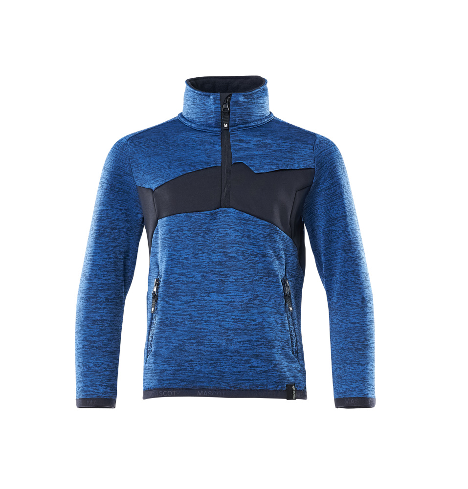 Produktfoto Fleecepullover für Kinder, kurzer Zipper Pullover für Kinder Größe 104, azurblau/schwarzblau