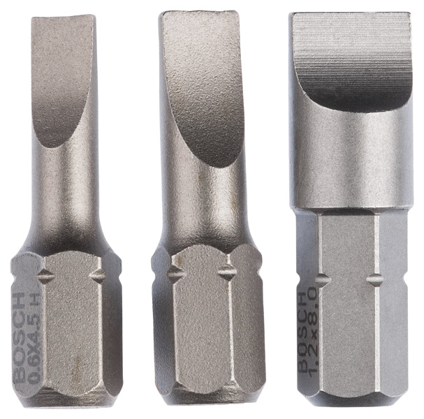 Schrauberbit-Set, Extra Hard, 3-tlg., S 0,6x4,5, S 0,8x5,5, S 1,2x8,0