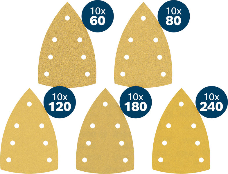 Bosch EXPERT C470 Schleifpapier-Set, 50 Blätter mit gemischter Körnung. Produktbild