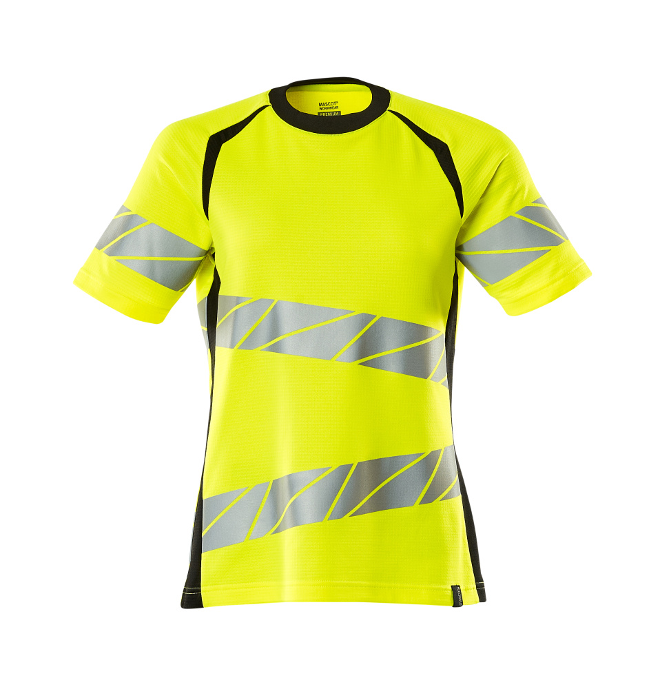 Produktfoto T-Shirt, Damenpassform T-shirt Größe 2XLONE, hi-vis gelb/schwarz
