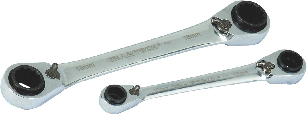 GearTech 4 in 1 Doppelring Schluessel Satz 2tlg, 8-10 + 12-13 und 16-17 + 18-19