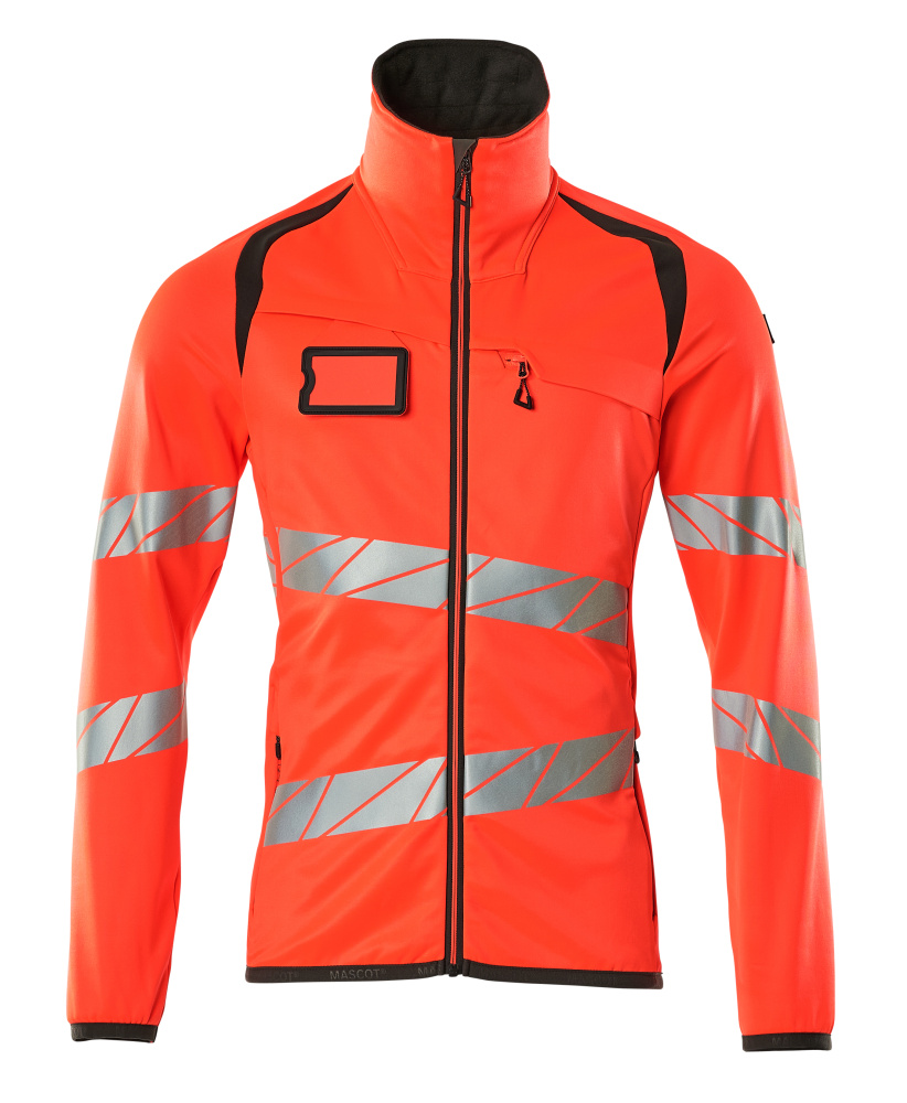 Produktfoto Fleecepullover mit Reißverschluss Microfleecejacke Größe 2XL, hi-vis rot/dunkelanthrazit