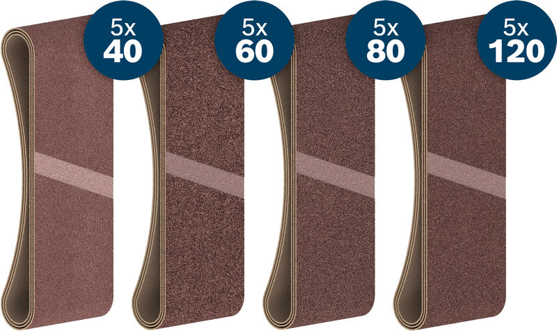 Bosch PRO X440 Schleifband-Set, verschiedene Körnungen. Produktbild