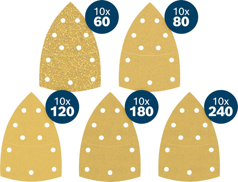 Bosch EXPERT C470 Schleifpapier, 50er-Pack, gemischte Körnungen. Produktbild