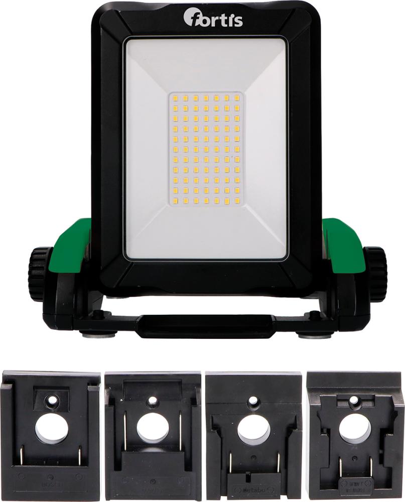 FORTIS Akku-Arbeitsleuchte mit Wechselakkusystem 18V 2900lm inkl. Adapter