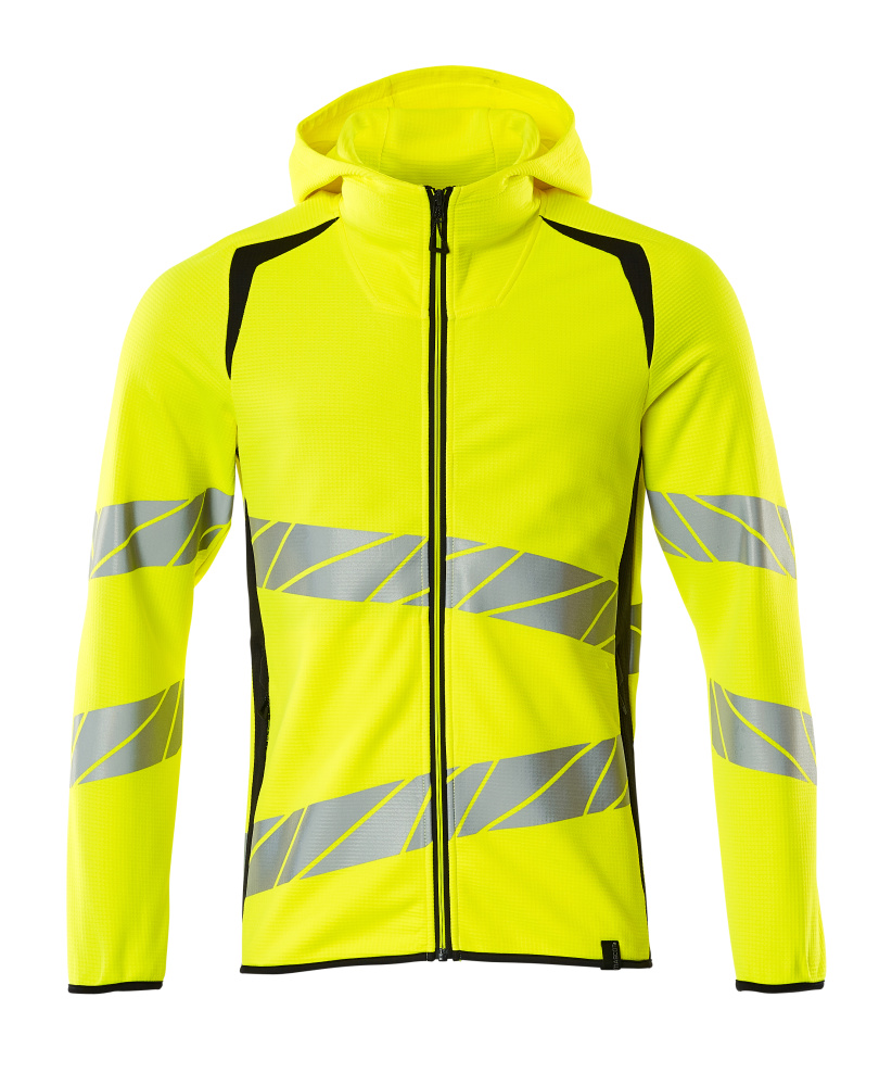 Produktfoto Sweatshirt mit Kapuze, moderne Passform Kapuzensweatshirt Größe 2XL, hi-vis gelb/schwarzblau