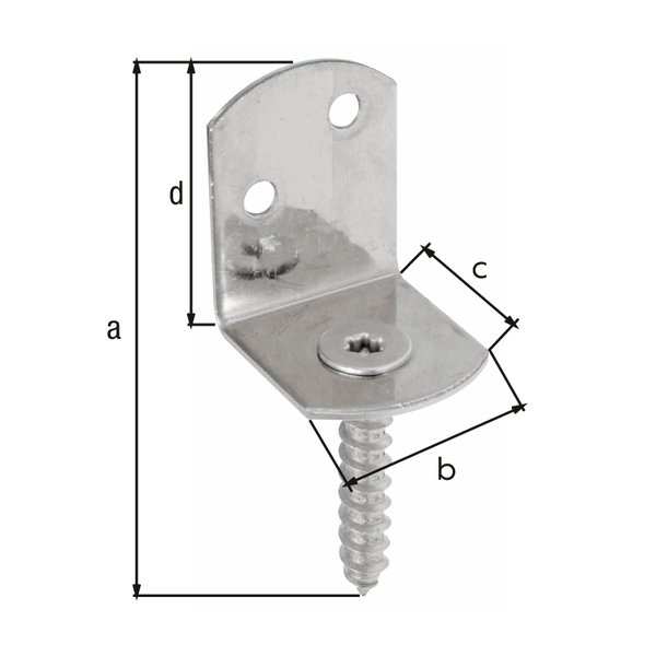 Flechtzaunhalter, L-Form, Edelstahl, HxB 83x30 mm, Karton à 50 St.