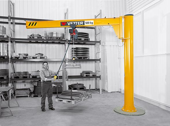 Säulen-Schwenkkran AS 125kg 3000 mm m.E-Zug Vetter Krantechnik
