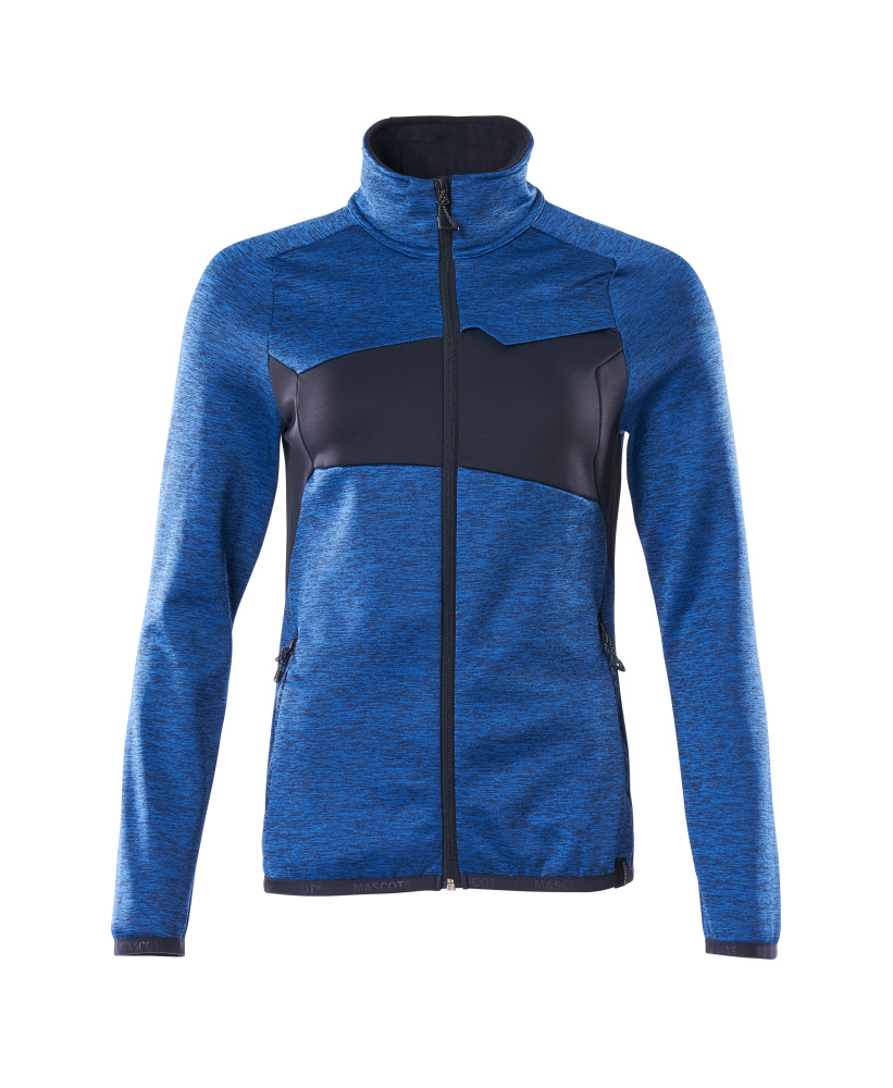 Produktfoto Fleecepullover mit Reißverschluss, Damen Microfleecejacke Größe 2XL, azurblau/schwarzblau