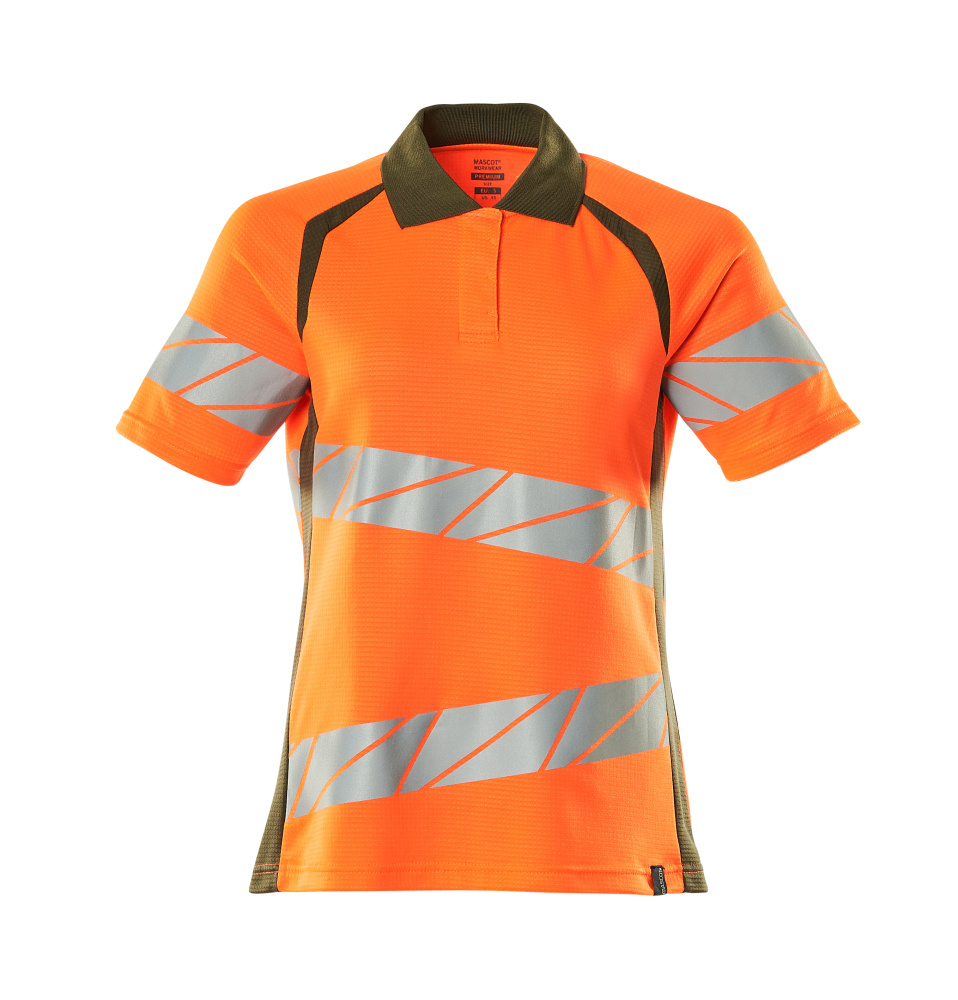 Produktfoto Polo-Shirt, Damenpassform Polo-shirt Größe 2XLONE, hi-vis orange/moosgrün