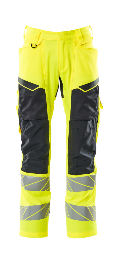 Produktfoto Hose mit Knietaschen, Stretch-Einsätze Hose Größe 76C46, hi-vis gelb/schwarzblau