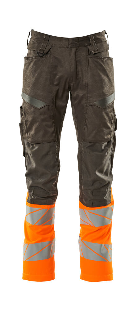 Produktfoto Hose mit Knietaschen, Stretch-Einsätze Hose Größe 76C46, dunkelanthrazit/hi-vis orange