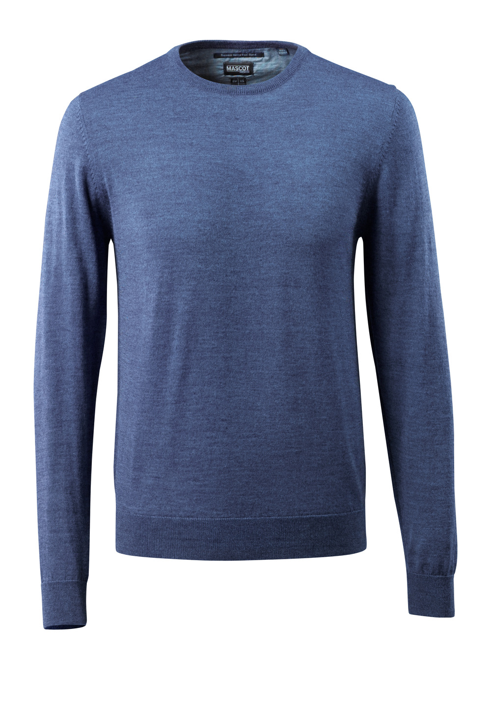 Strickpullover runder Halsausschnitt Strickpullover Größe 2XL, blau-meliert