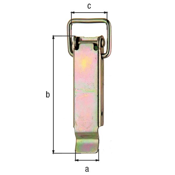 Kistenverschluss, ohne Schließhaken, galv. gelb verzinkt, HxB 94x24 mm
