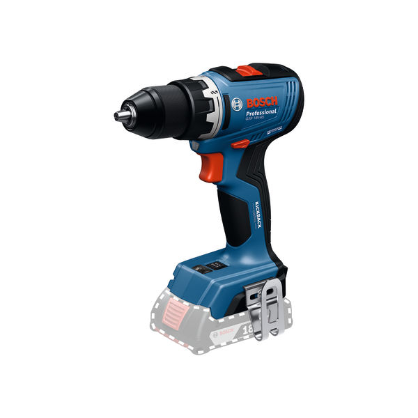 Akku-Bohrschrauber GSR 18V-45 von Bosch mit KickBack Control. Produktbild dynamisch