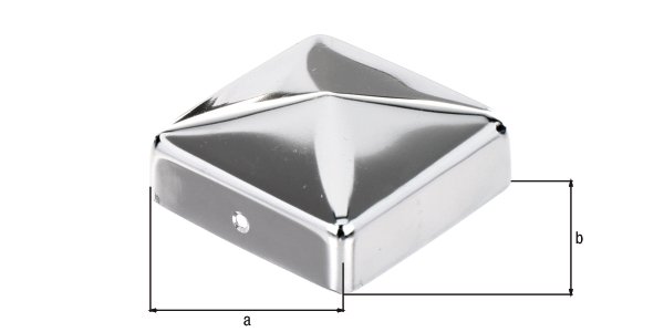 Pfostenkappe, für Holzpfosten, flach, Edelstahl, LxB 70x70 mm