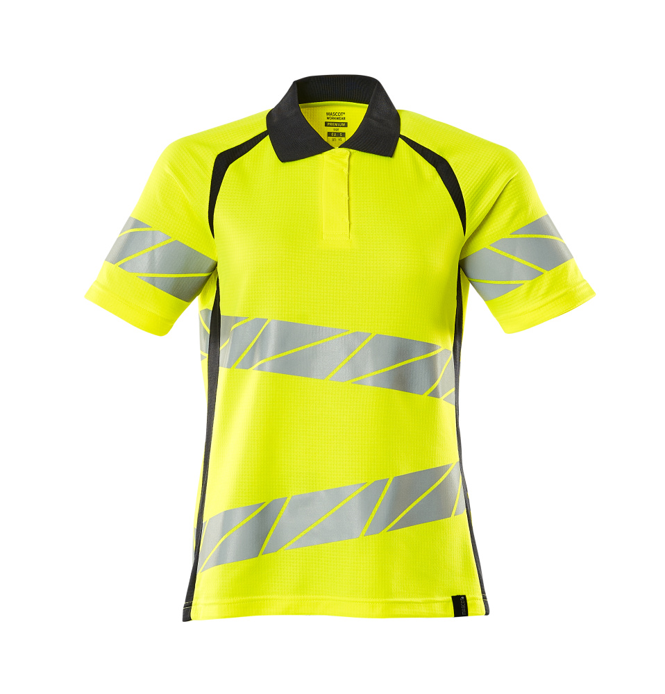 Produktfoto Polo-Shirt, Damenpassform Polo-shirt Größe 2XLONE, hi-vis gelb/schwarzblau