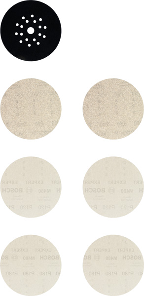EXPERT M480 Schleifnetz-Set, 225 mm, K 80/120/180/Schleiftellerschoner, 7 Stück