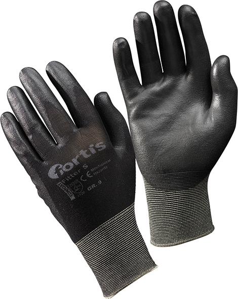 Handschuh Fitter S, PU/Polyamid,schwarz, Gr.10 FORTIS Handschuh Fitter S, PU/Polyamid,schwarz, Gr.10 FORTIS