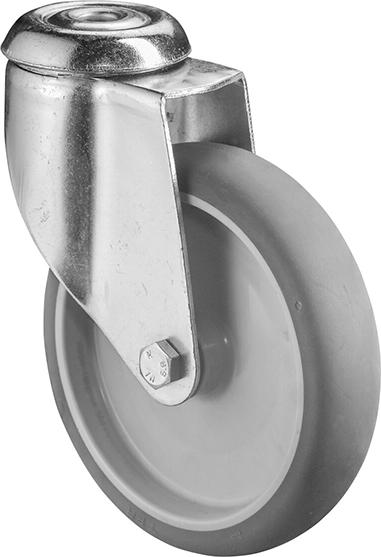BS ROLLEN Lenkrolle C101.A80.127 mit Rückenloch ø125 B 32mm 100kg Gummi