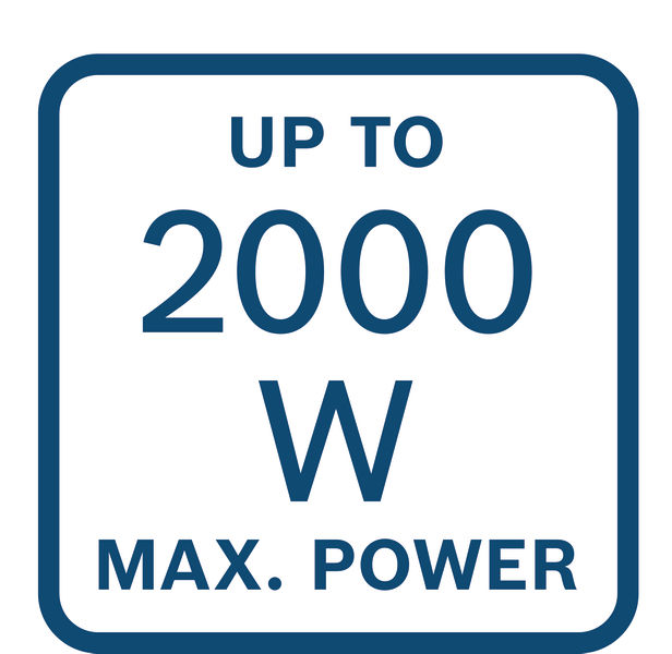 Maximale Leistung bis zu 2000 W Logo/Symbolbild