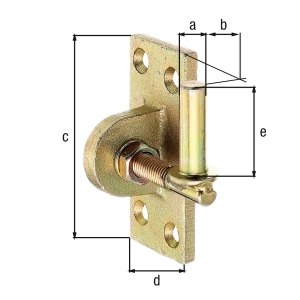 Kloben z.Anschrauben,verstellb.,feuervz.DornØ13mm,Platte BxH45x105mm,Gewinde:M12