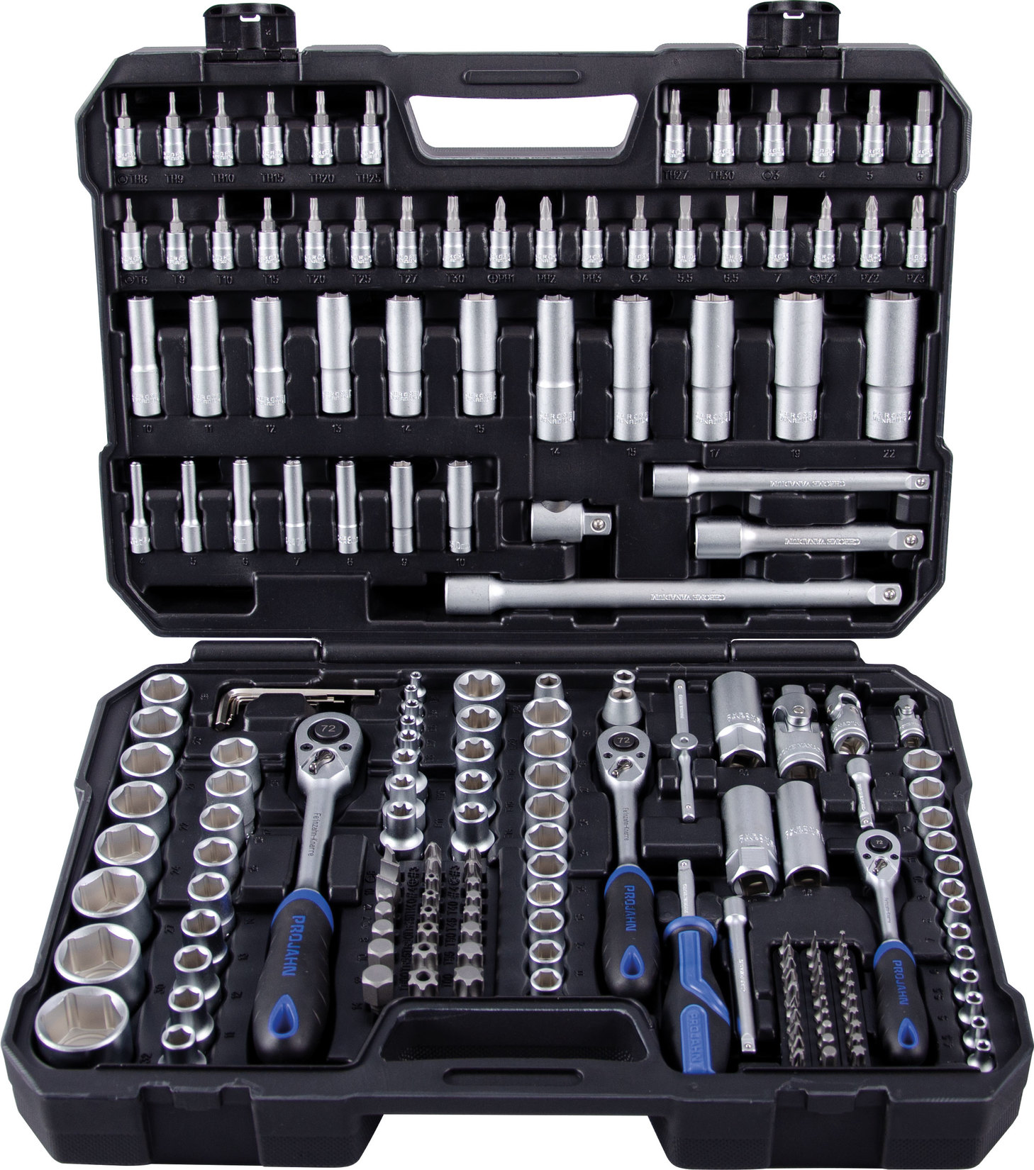 1/4" + 3/8" + 1/2" proficraft Satz 182tlg., 72 Zahn Knarren