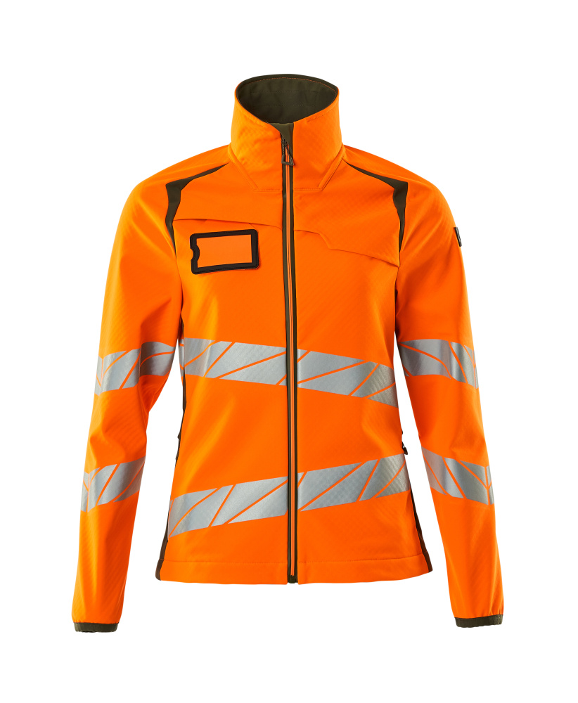 Produktfoto Soft Shell Jacke, Damenpassform Soft Shell Jacke Größe 2XL, hi-vis orange/moosgrün