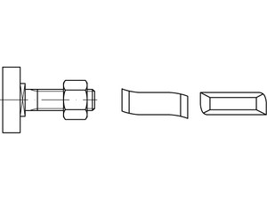 Hammerkopf-Schr. m. Mu ART 88938 Halfenschr. Typ 38/17 4.6 M 10 x 100 gal Zn gal Zn S normal