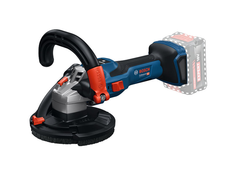 Akku-Wandschleifer von Bosch mit ergonomischem Griff. Produktbild dynamisch