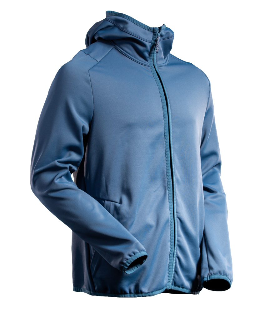 Produktfoto Fleecepullover, Kapuze, Reißverschluss Microfleecejacke Größe 2XL, steinblau