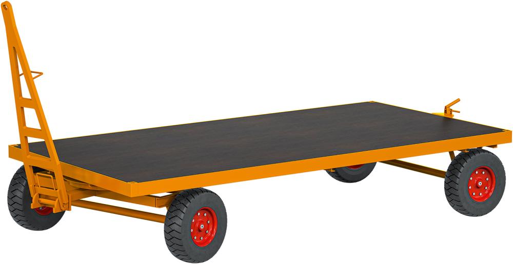 ROLLCART Schwerlast-Indu-strieanhänger 1-Achs-Dre-hschemel-Lenk. 3000kg L3-000xB1500mm Luftreifen