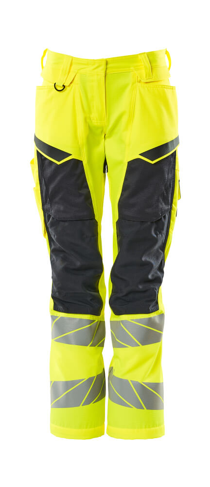 Produktfoto Hose, Damen,DIAMOND, Knietaschen,Stretch Hose Größe 76C34, hi-vis gelb/schwarzblau