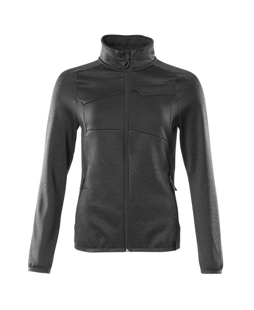 Produktfoto Fleecepullover mit Reißverschluss, Damen Microfleecejacke Größe 2XL, schwarz