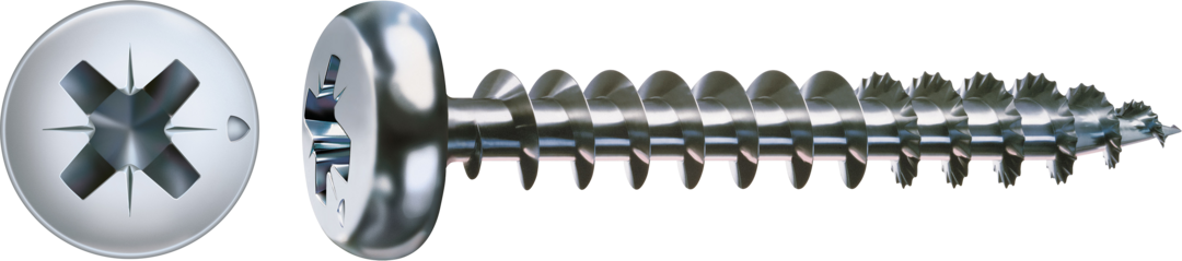 ABC Spax-Schrauben blau verz. Halbrundkopf, Kreuzschlitz  3,0 x 10 Vo 4CUT-Spitze, gehärtet, gleitbeschichtet