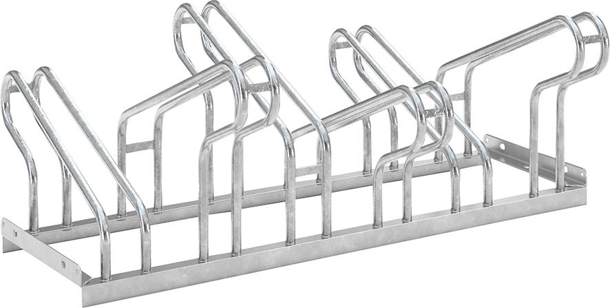 Fahrrad-Bügelparker zweiseitig, verzinkt L 1050 mm, 6 Plätze Fahrrad-Bügelparker zweiseitig, verzinkt L 1050 mm, 6 Plätze