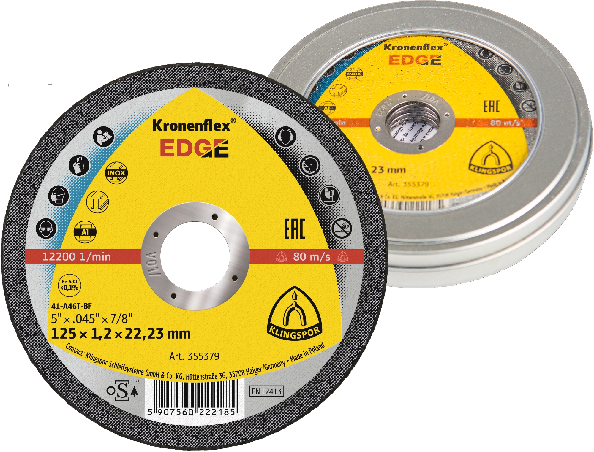 EDGE Trennscheiben, 125 x 1,2 x 22,23 mm gerade