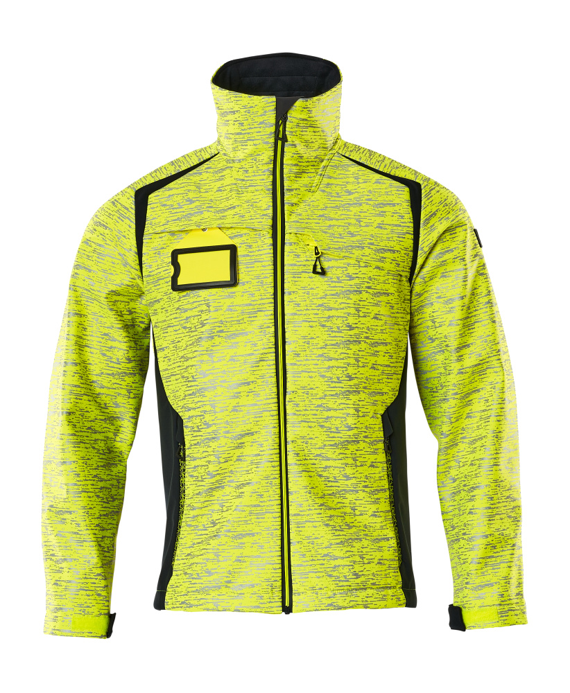 Produktfoto Soft Shell Jacke mit Reflexeffekte Soft Shell Jacke Größe 2XL, hi-vis gelb/schwarzblau