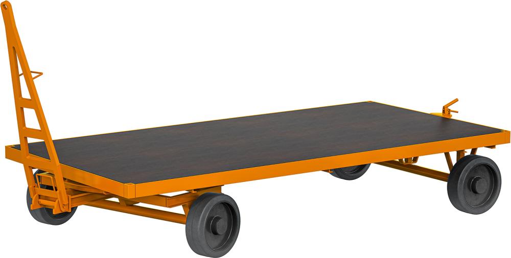 ROLLCART Schwerl.-Indust-rieanhänger 1-Achs-Drehs-chemel. 5000kg 2000x1000-mm VG-Bereif. 400x130mm