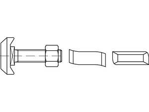 Hakenkopf-Schr. m. Mu ART 88950 Halfenschr. Typ 50/30 4.6 M 12 x 100 feuerverzinkt tZn S normal